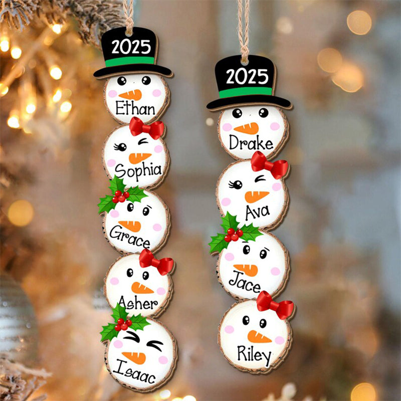 Cute Snowman Family Christmas Ornament 2025