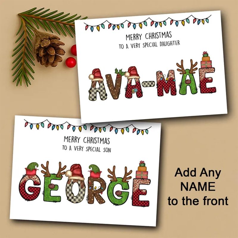 Personalised Christmas Card for grandson - Personalised Christmas Card for granddaughter