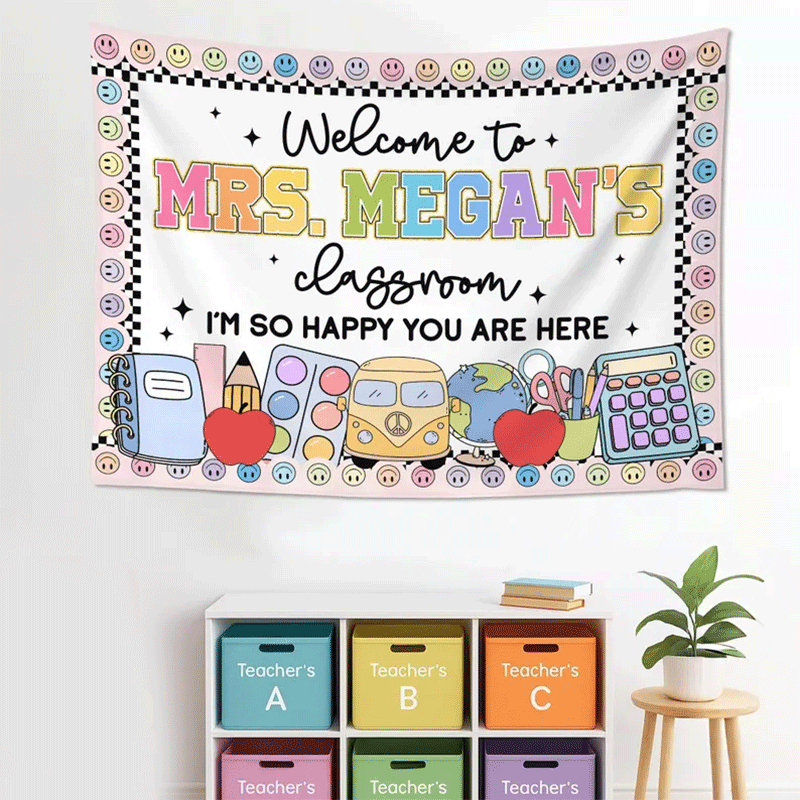 Welcome to Classroom Tapestry, Custom Name Teacher Tapestry