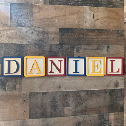 Wood Block Nursery Letters, Baby Name, Individual Wood Letters