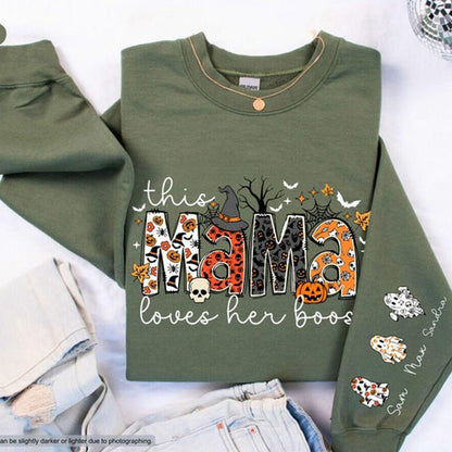 Custom Halloween Mama Sweatshirt, This Mama Loves Her Boos Sweatshirt