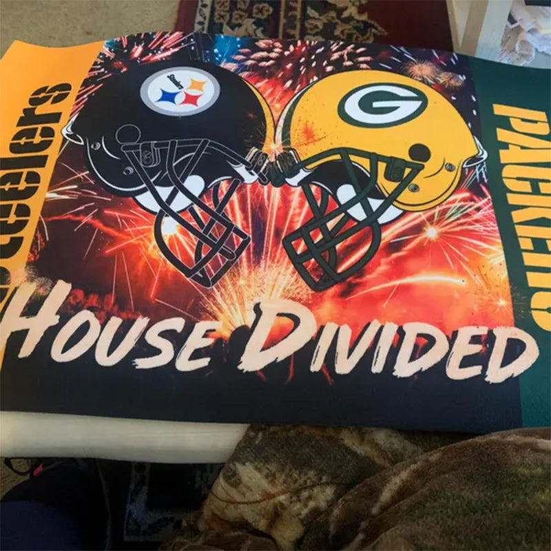 Custom Pro Football Rivalry Doormat with Helmets