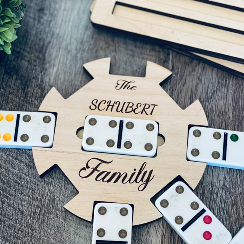 Mexican Train Personalized Hub And Holder Set Dominoes Custom Name Family Game Night