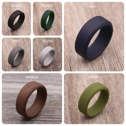 PERSONALIZED - 8MM Beveled Edge Silicone Ring