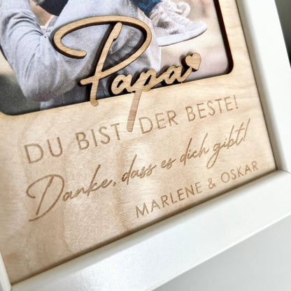 Birthday gift for dad - You're the best! Wooden picture with personalized engraving