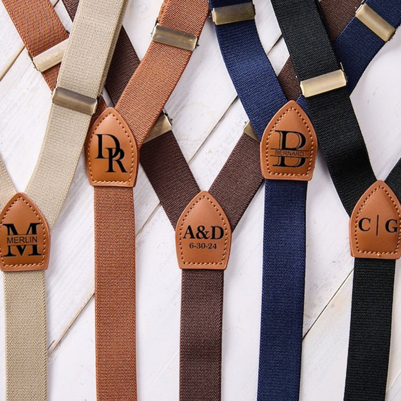 Personalized Groomsmen Suspenders, Rustic Wedding, Suspenders Best Man