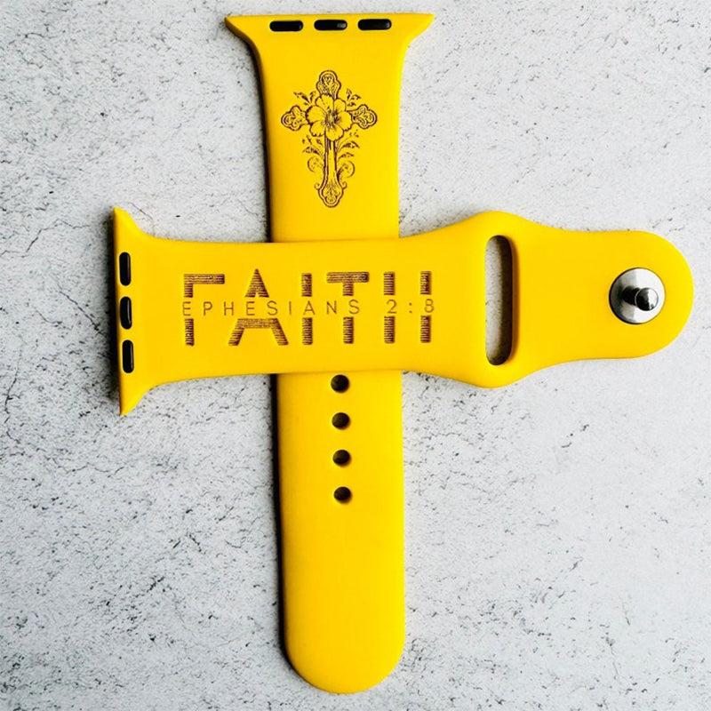 Faith Christian Engraved Apple Watch Band Women Apple Bands, Scripture Apple Bands