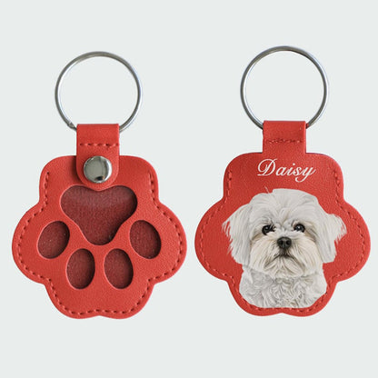 Personalized Pet Photo Keychain: Custom Dog Cat Memorial Fur Keepsake