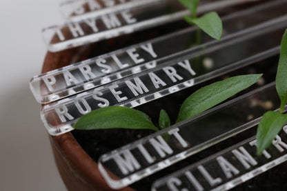 Laser Engraved Clear Veggie/Herb Garden Tags Packs
