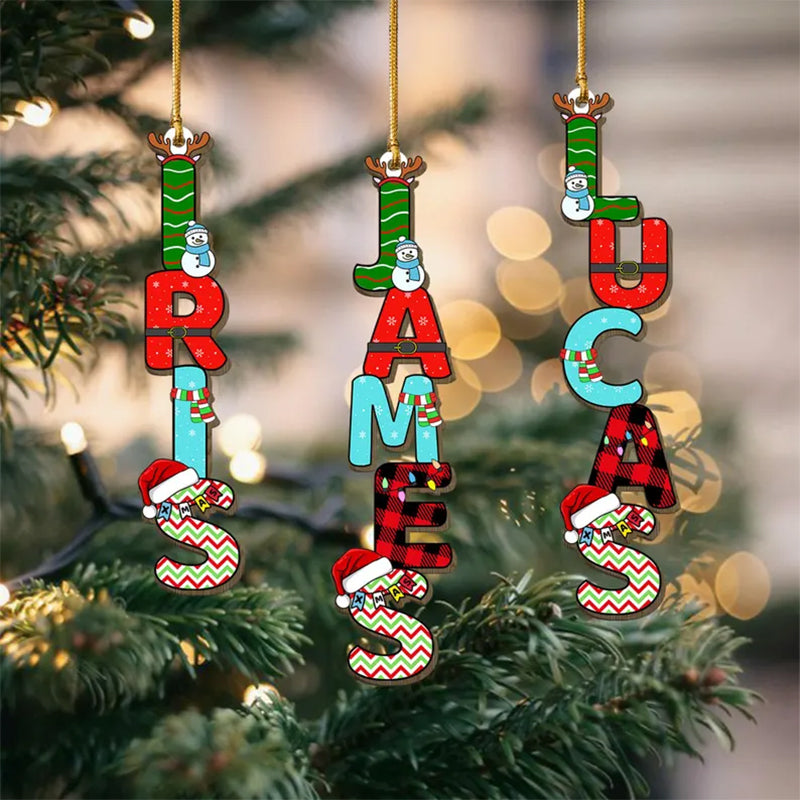 Personalized Christmas Name Letter Ornament 2025 Custom Christmas Tag