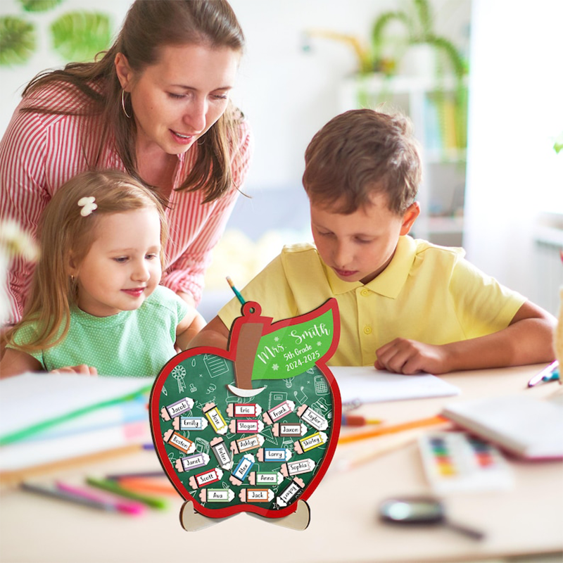 Personalized Teacher Apple Magnet with Studen's name, Teacher Appreciation Gifts