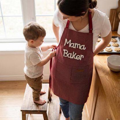 Personalized Hand-Embroidered Apron,Personalized Apron, Kitchen Apron