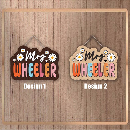 Wooden Custom Name Sign, Custom Door sign, Teachers' day gift