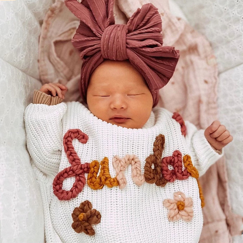 Personalized Hand Embroidered Baby and Toddler Sweaters
