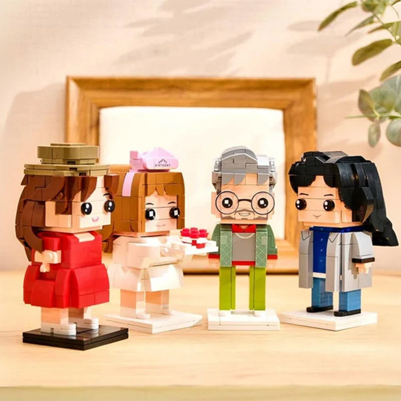 Custom Brick Mini Figures of You and Pets