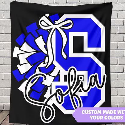 Custom Cheerleading Blanket Personalized with Cheerleaders Name