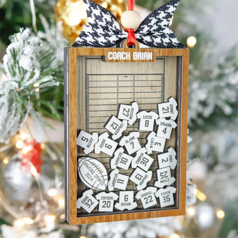 Personalized 4D Football Shaker Ornament, Custom Jersey's Name & Number