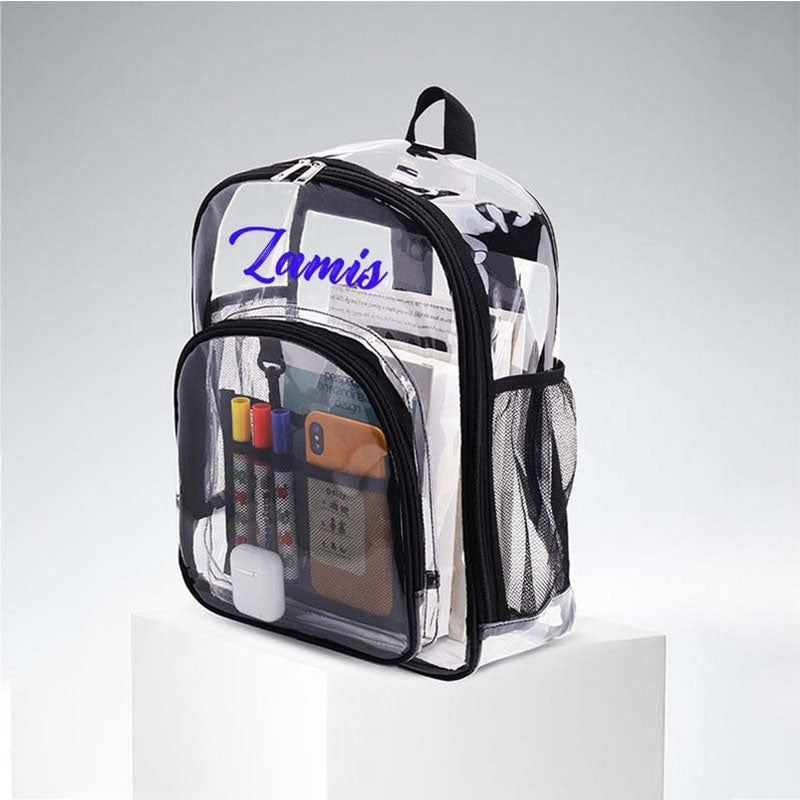 Clear Backpack, Personalized Name Heavy Duty PVC Transparent Backpack