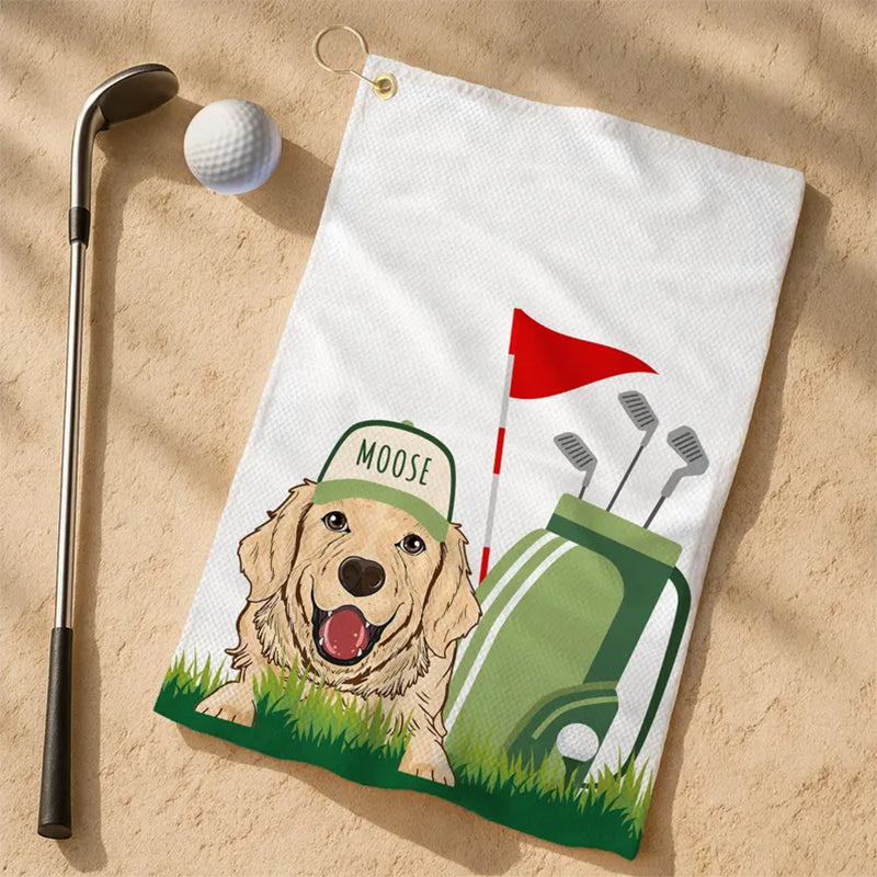 Custom Pet Golf Towel, Personalized Dog Golf Towel
