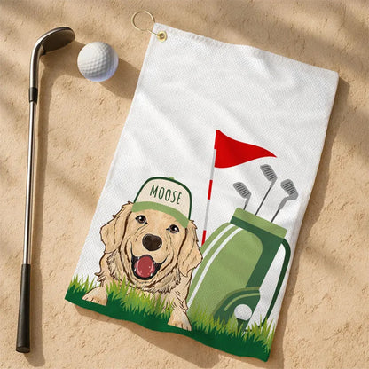 Custom Pet Golf Towel, Personalized Dog Golf Towel