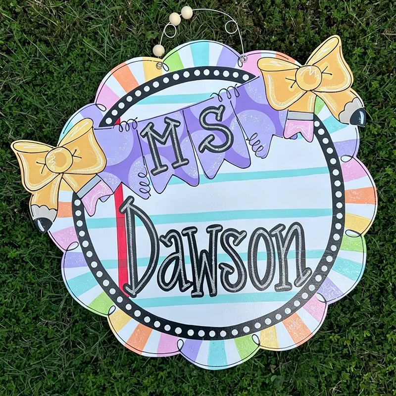 Personalized Teacher Door Hanger, Whimsical Classroom Decor