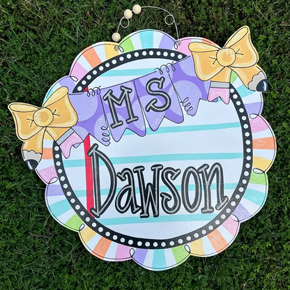 Personalized Teacher Door Hanger, Whimsical Classroom Decor