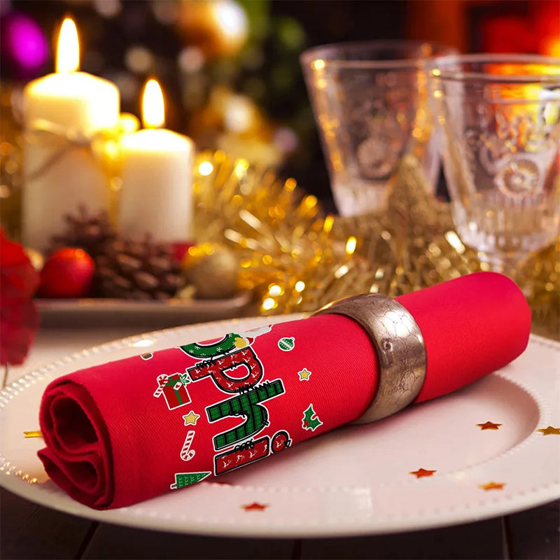 Personalized Santa Claus Christmas Element Alphabet Napkin with Name