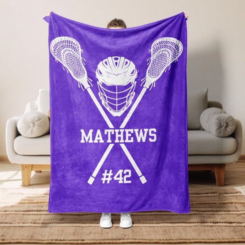 Personalized Lacrosse Blanket, Custom Lacrosse Blanket