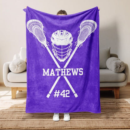 Personalized Lacrosse Blanket, Custom Lacrosse Blanket