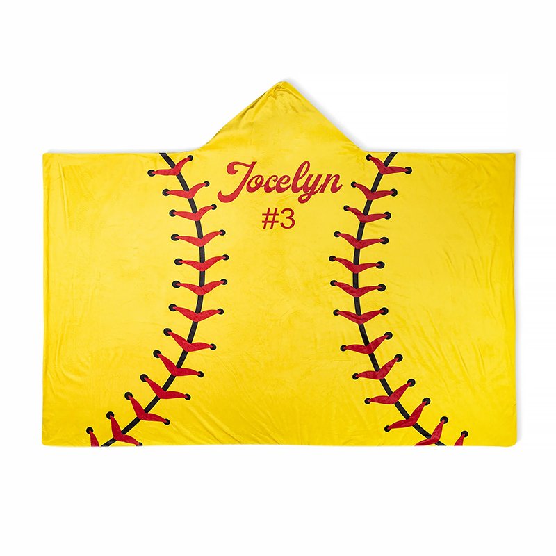 Hooded Fleece Blanket - Softball  Football Basketball Baseball Soccer