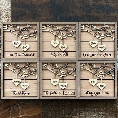 Personalized Wooden Sign Couples Custom Wood Sign Personalized Wooden Family Tree Sign