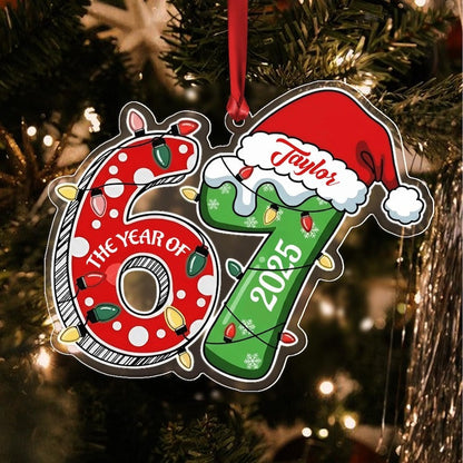 Custom Six Seven Ornament, Teen Slang Ornament, Funny Teenager Ornament