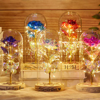 Galaxy Rose Flower Gifts,Personalized Galaxy Rose Night Light