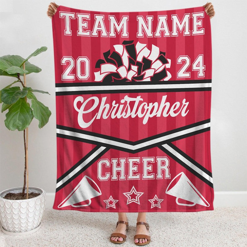 Custom Cheerleading Blanket Personalized Name Senior Cheer Gift