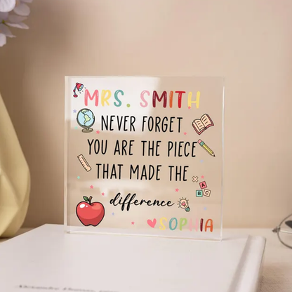 Teacher Appreciation Gift, Custom Thank You Teachers Plaque
