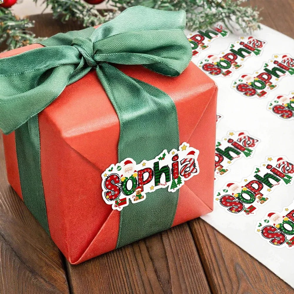 Personalized Santa Claus Elk Design Waterproof Stickers Labels