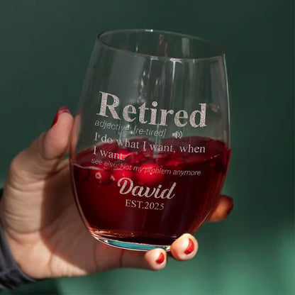Personalized Retirement Definition Whiskey Glass