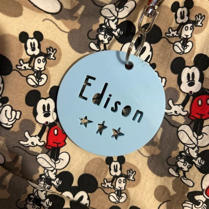 Round Acrylic Personalised Name Keyring Personalised School Bag Tag
