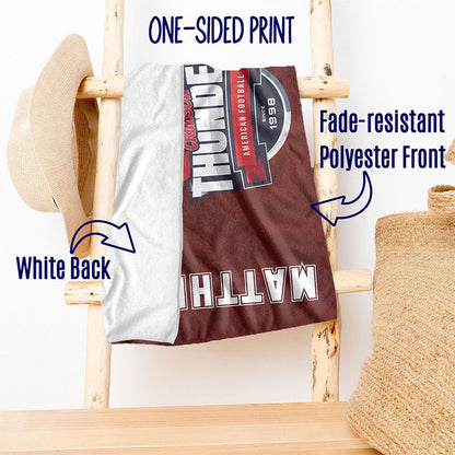 Custom Sports Team Logo Beach Towel, Add Your Logo Design Personalized Towels