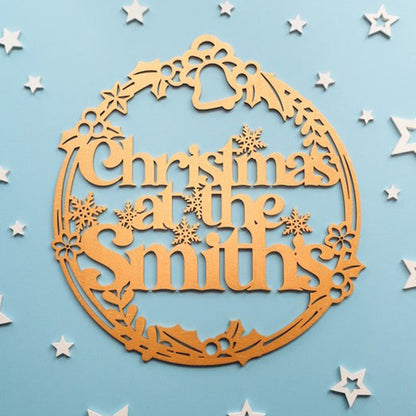 Personalised Christmas Wreath Sign