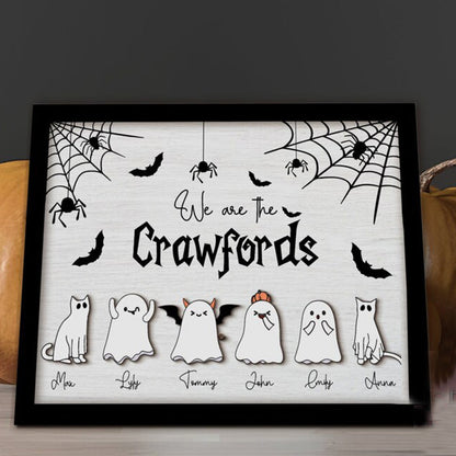 Personalized Halloween Ghost Family With Pets