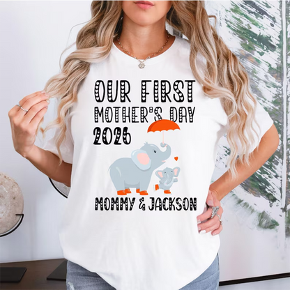 Custom Name Our First Mothers Day 2026 Shirt