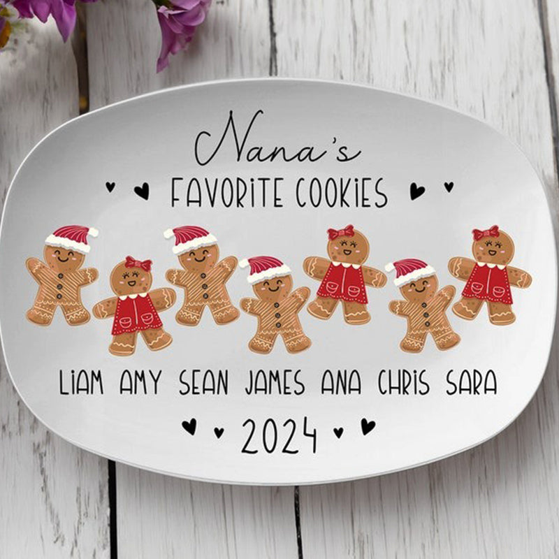 Personalized Gingerbread Christmas Plate, Grandma Plate