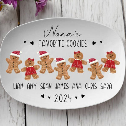 Personalized Gingerbread Christmas Plate, Grandma Plate