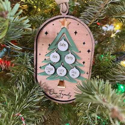 Personalized Family Tree Ornament, Personalized Grandparent Ornament