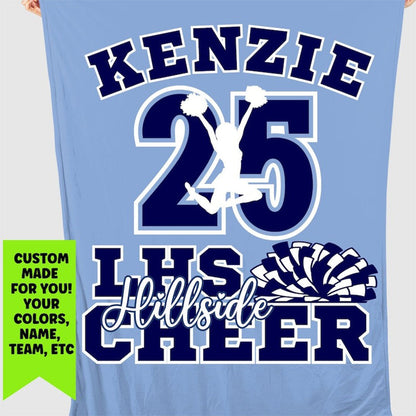 Personalized Cheer Blanket, Senior Night Gift
