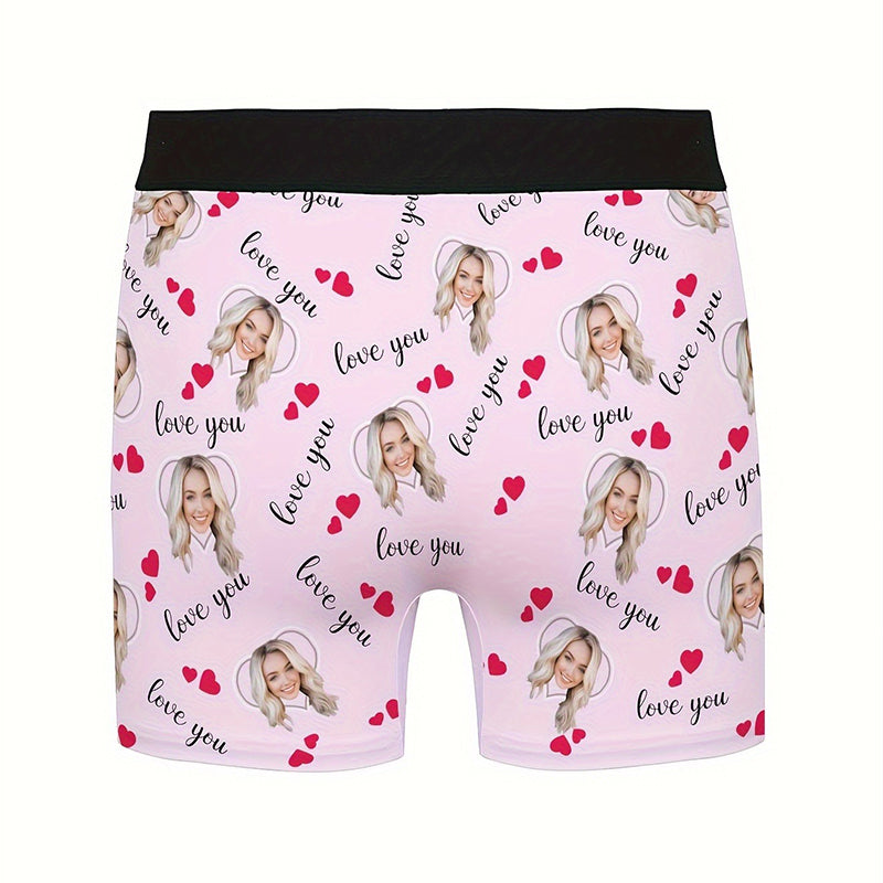 Custom Photo Print Boxer Briefs, High-Elastic Polyester