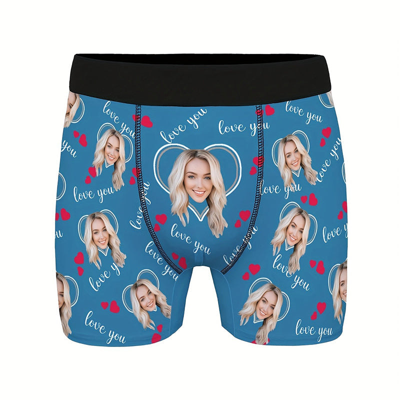 Custom Photo Print Boxer Briefs, High-Elastic Polyester