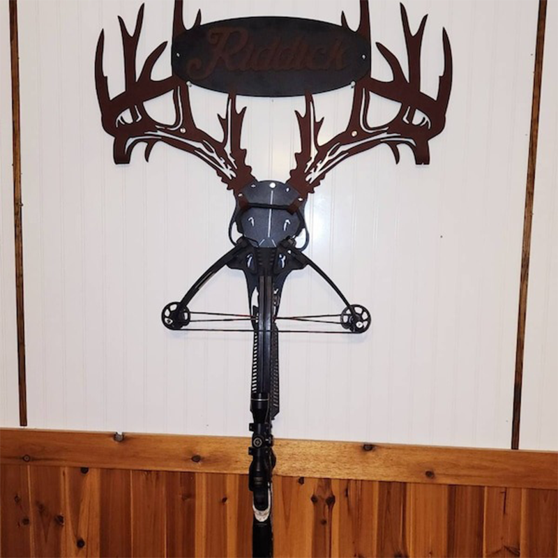 Custom made personalized metal bow holder gun and crossbow