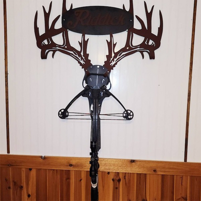 Custom made personalized metal bow holder gun and crossbow